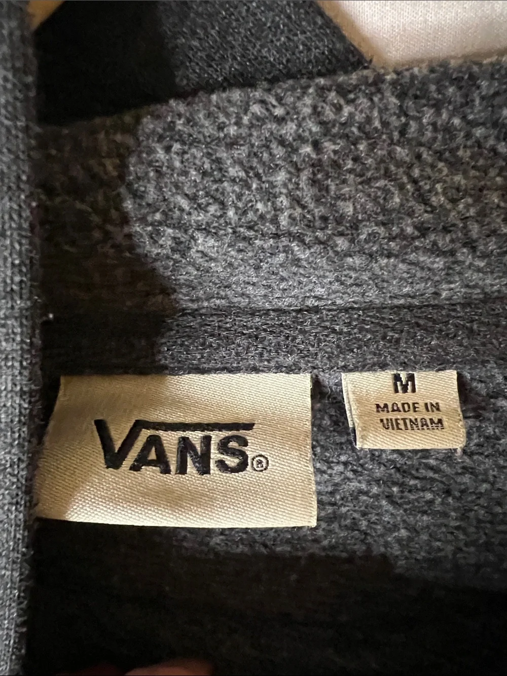 Vans Off The Wall Charcoal Gray Hoodie with Orange Checker Chest Patch